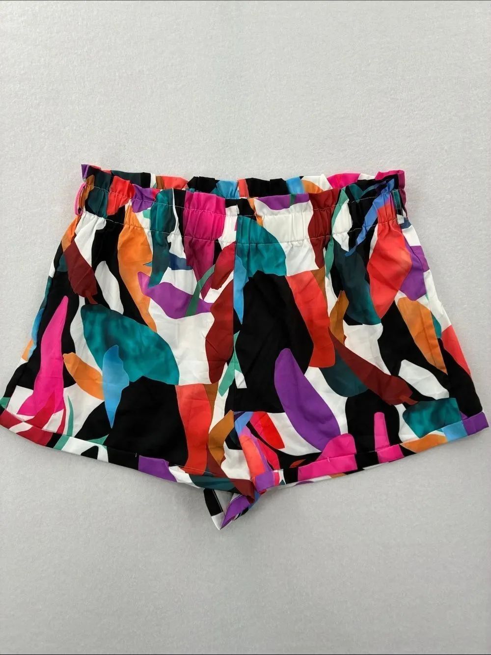 3For$20 Unbranded Women's Multicolor Abstract Print Elastic-Waist Shorts size 3X